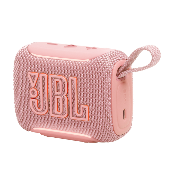 JBL Go 5 - Pink - Ultra-portable waterproof and drop-proof speaker with JBL legendary sound and ambient edge lighting - Detailshot 1 image number null